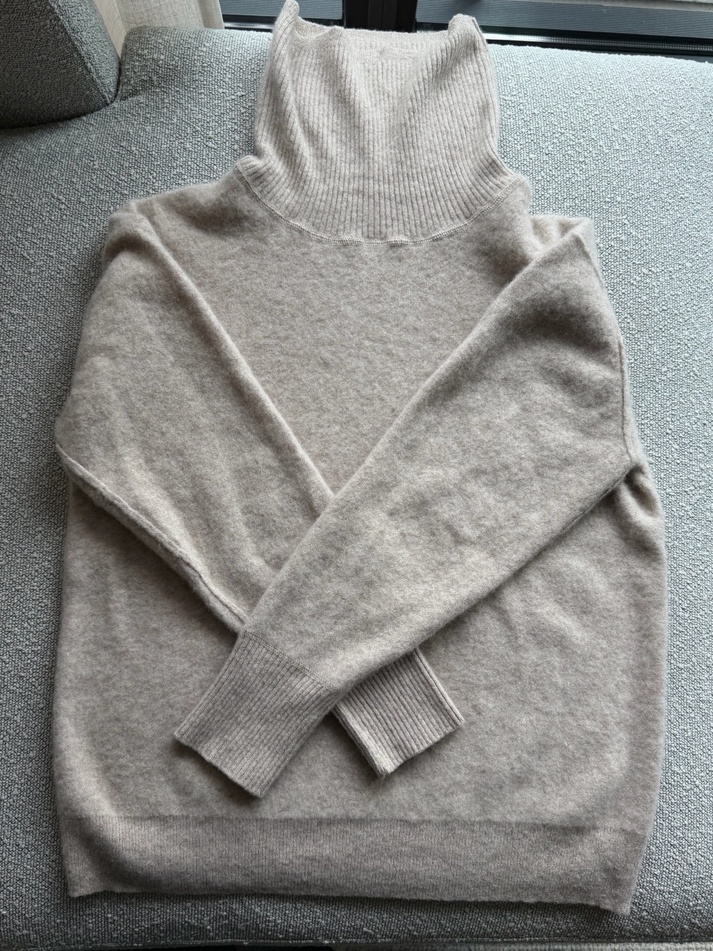 Free People Neutral Cream Cashmere- Turtleneck Sweater